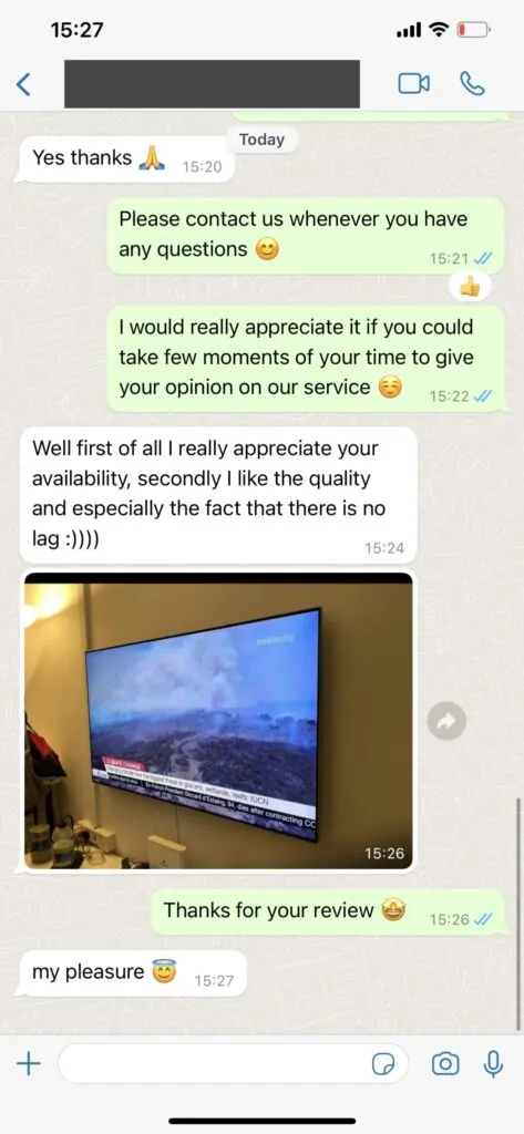 Positive Customer Response on WhatsApp